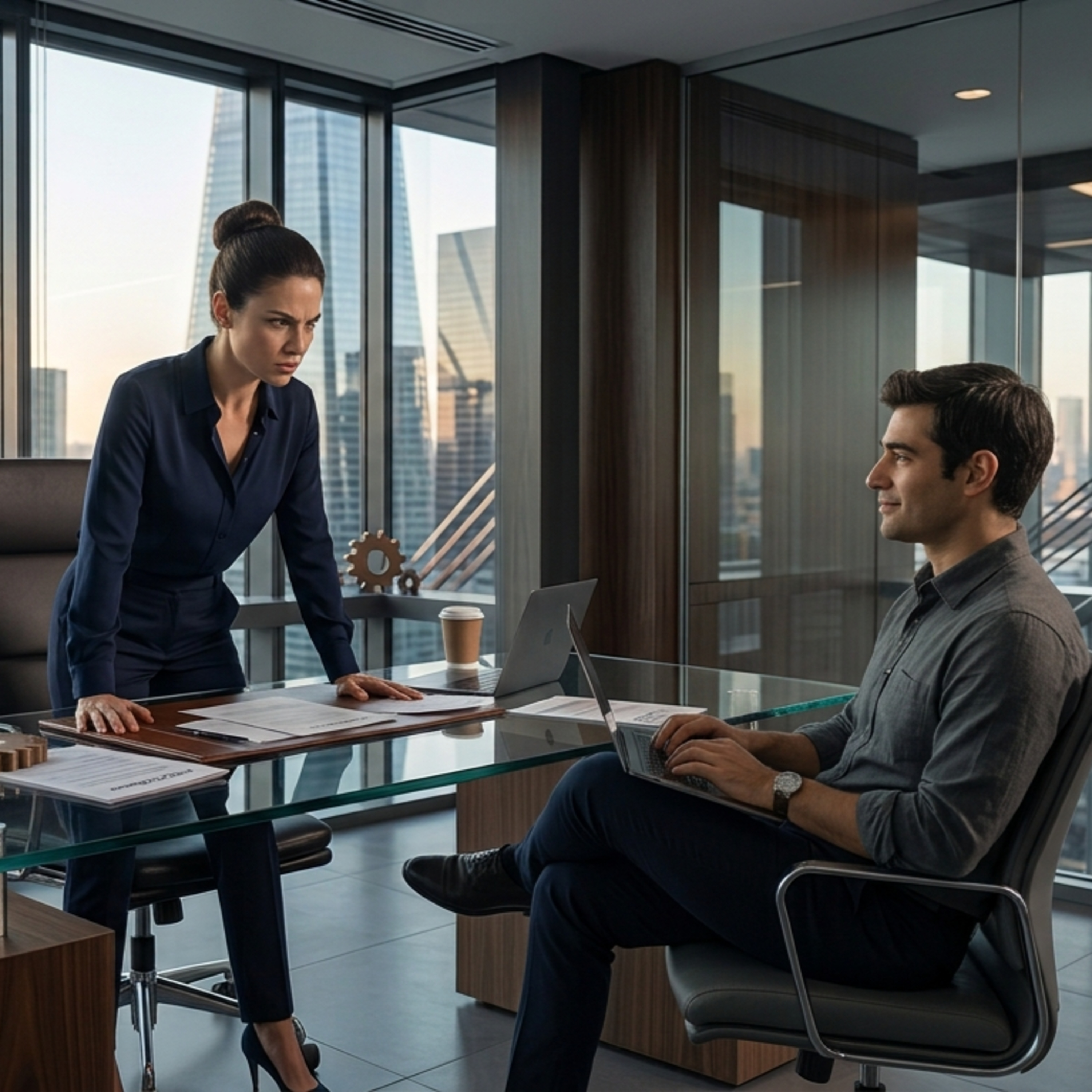 Management by Other Means(mf, female boss, transactional, anal)